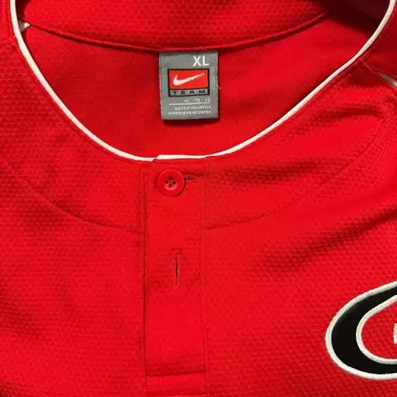 Nike Georgia Bulldogs Henley Baseball Jersey Red Size XL UGA - Picture 4 of 4